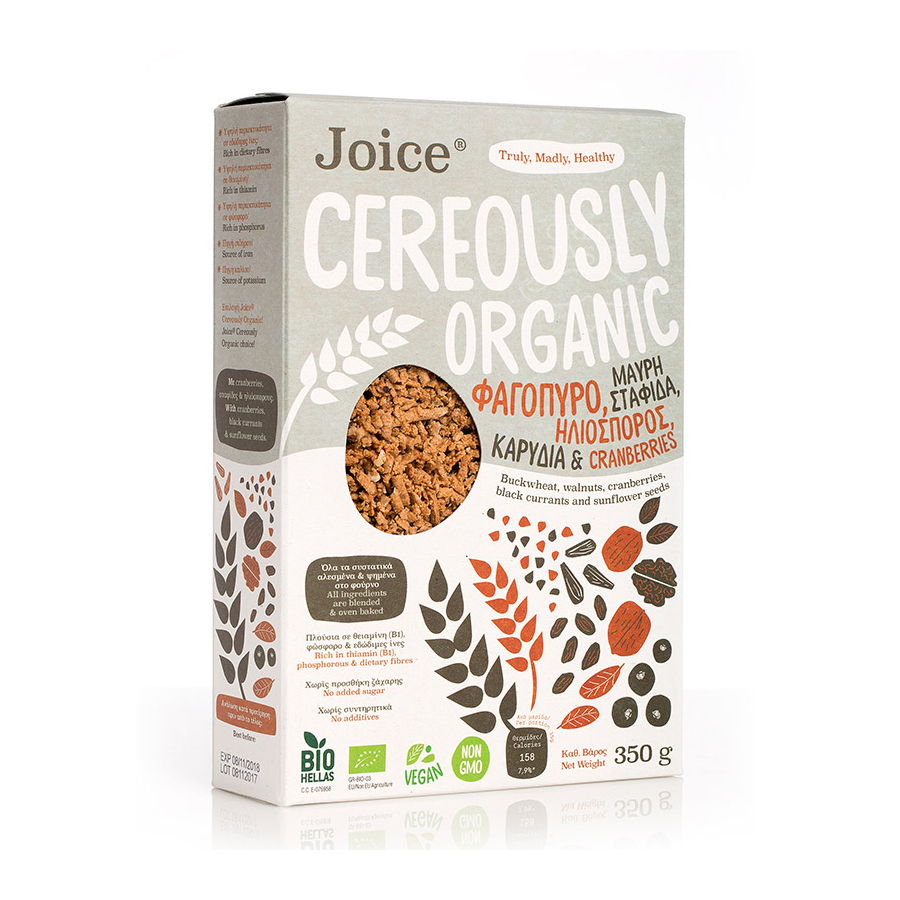 Organic Cereals with buckwheat, currants, cranberries, sunflower seeds & walnuts