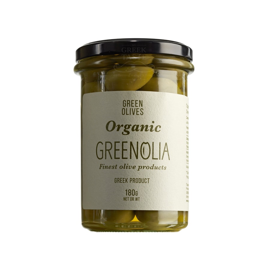 Greek Organic Green Olives Greenolia - 180gr