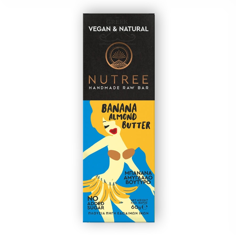 Handmade Raw Energy Bar Banana Almond Butter - Nutree - 60gr
