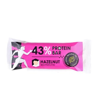 Μπάρα Πρωτεΐνης 43% με Φουντούκι - Απο Καρυδιάς - 60gr