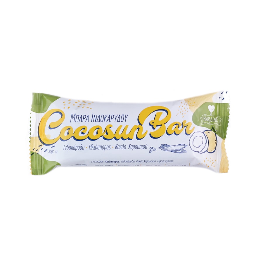 Vegan Coconut Bar with Carob & Sun Seeds - Apo Karydias - 80gr