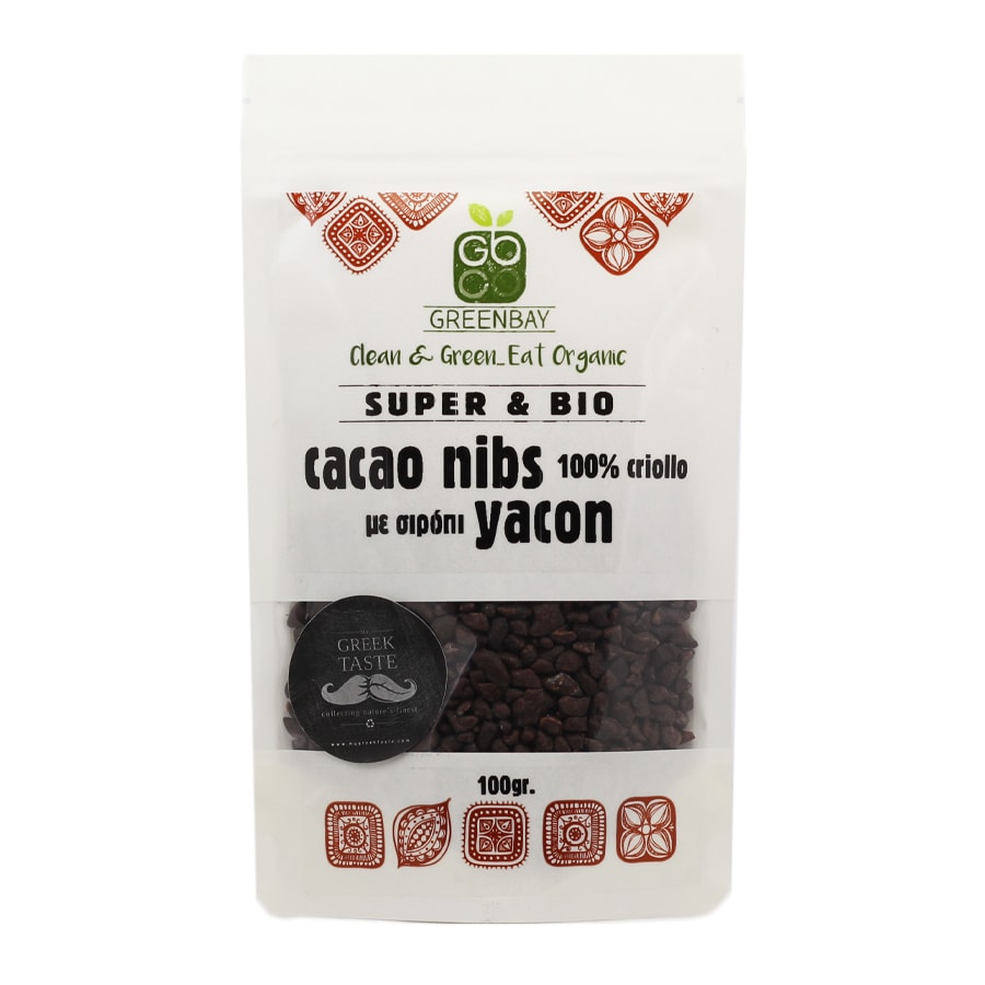 Organic Cacao Criollo Nibs with Yacon Syrup - GreenBay - 100gr