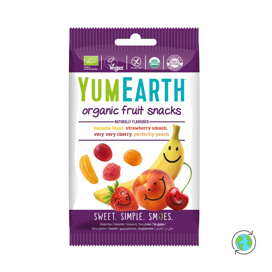 Βιολογικά Vegan Snack Φρούτων Jellies - YumEarth - 50gr