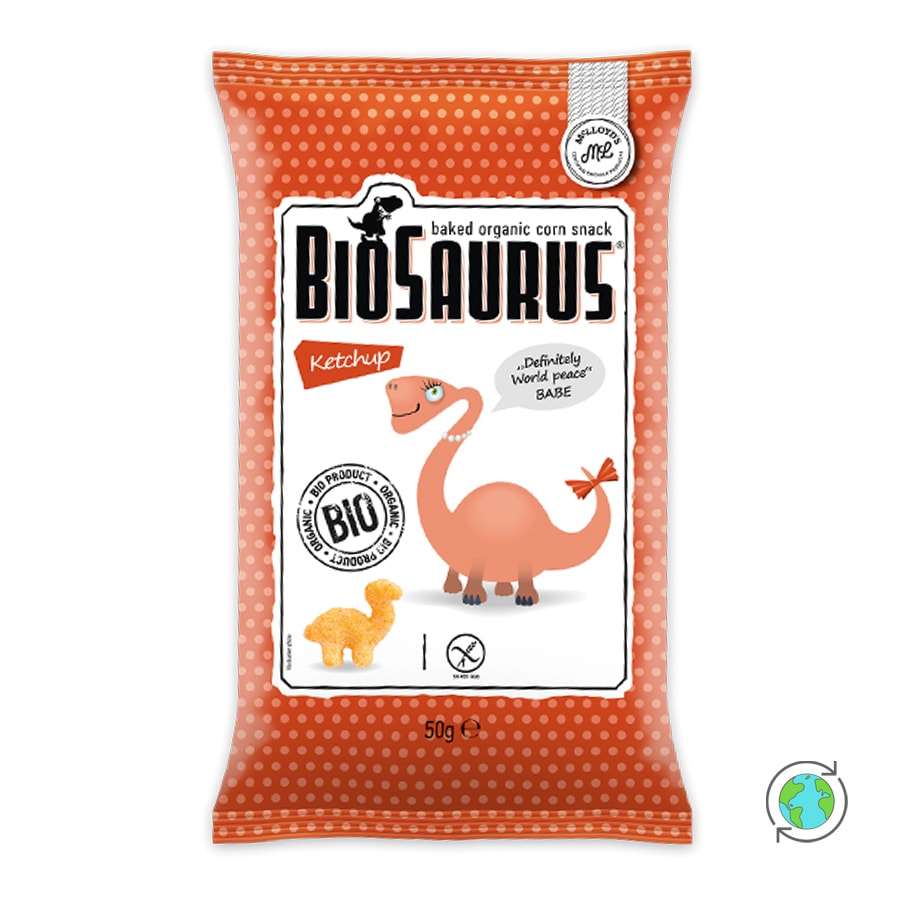 Βιολογικά Παιδικά Γαριδάκια Δεινόσαυρος με Ketchup - Mclloyd's - 50g
