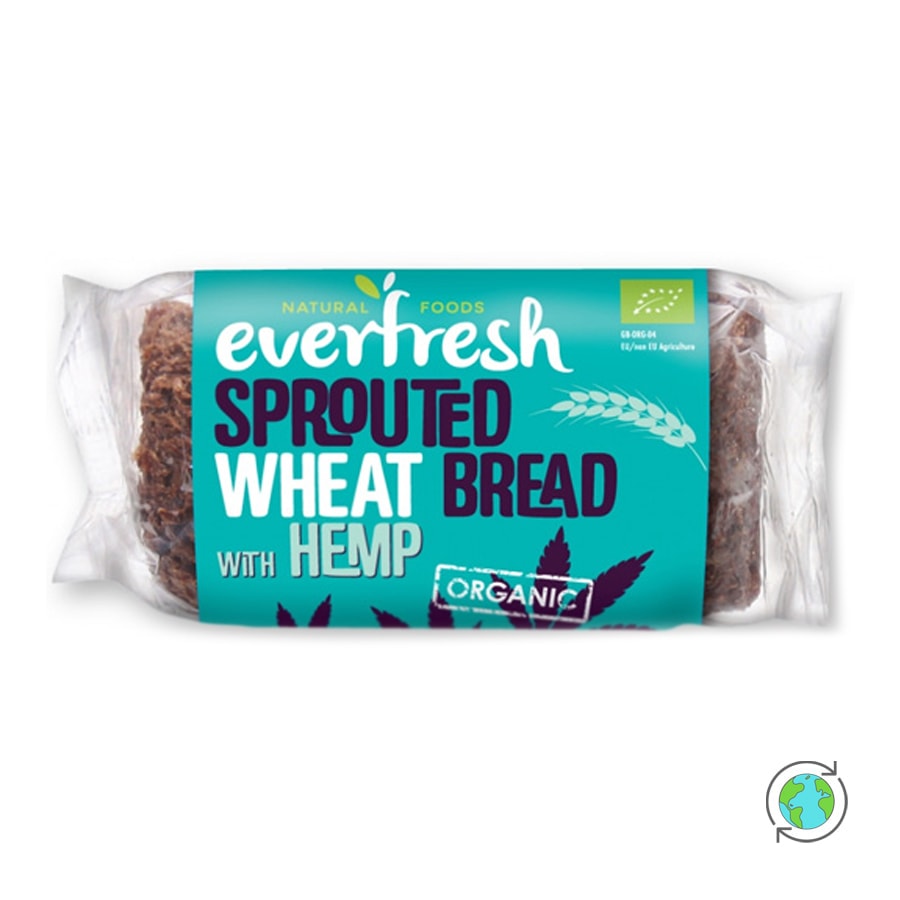 Organic Sprouted Wheat Bread with Hemp Seeds - Everfresh - 400gr