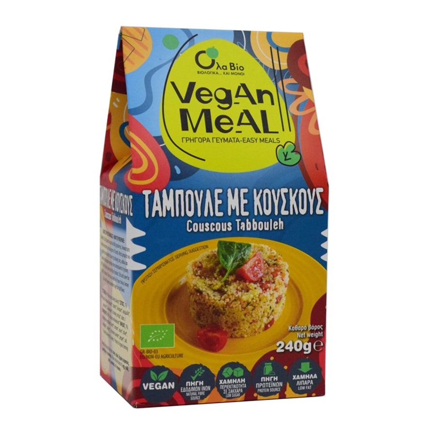 Organic Vegan Meal with Couscous Tabbouleh - Ola Bio - 240gr