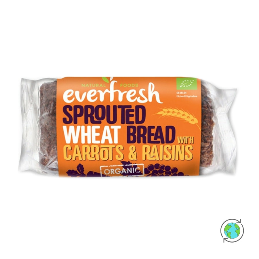 Organic Sprouted Wheat Bread with Carrots & Raisins - Everfresh - 400gr