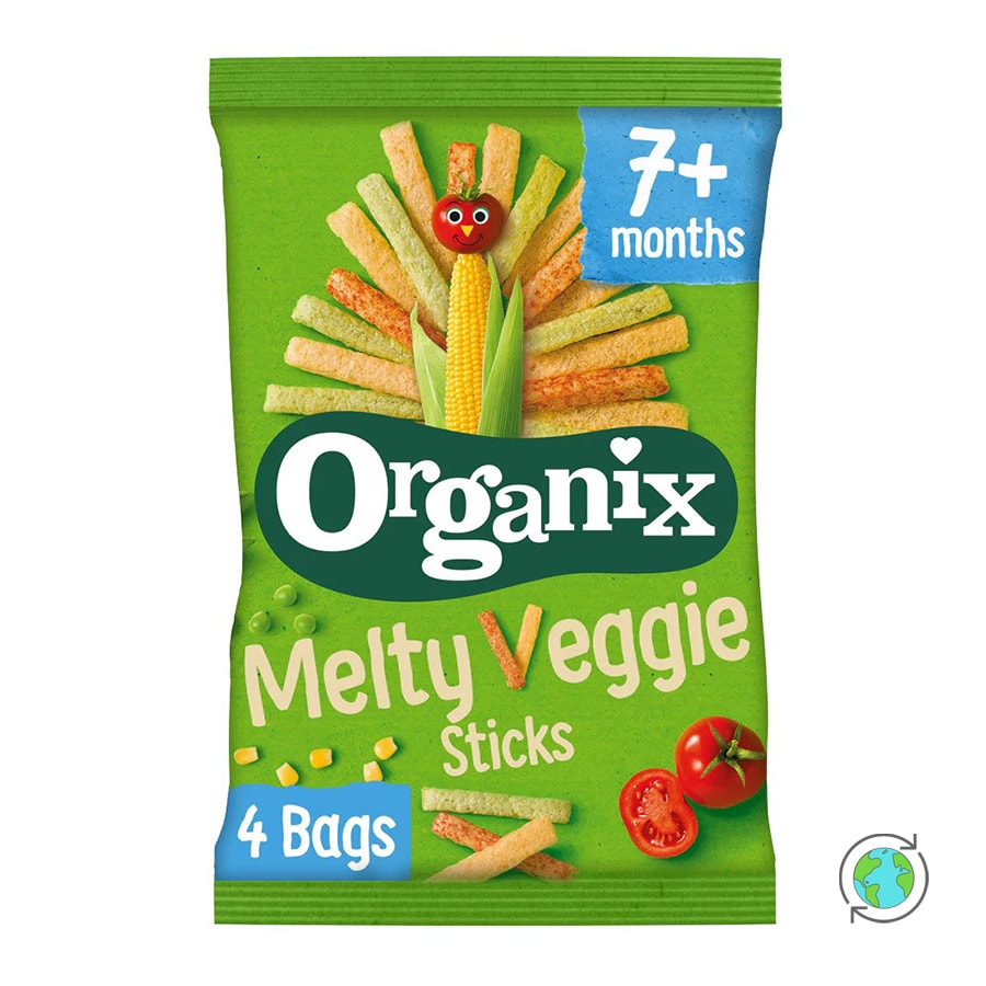 Βιολογικό Βρεφικό Snack Στικς Λαχανικών (7μ+) - Organix - 60gr