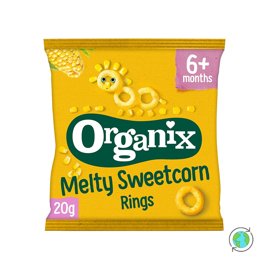 Βιολογικό Βρεφικό Snack από δαχτυλιδάκια Καλαμποκιού (6μ+) - Organix - 20gr