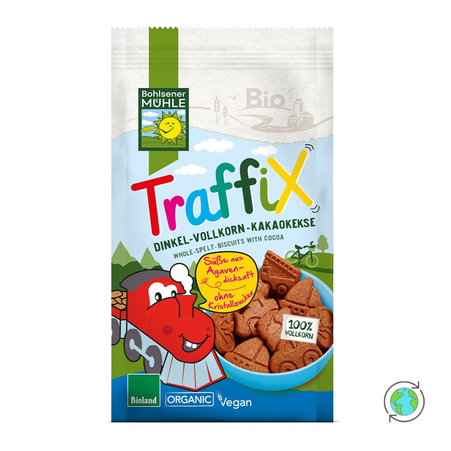Organic Traffix Spelled Wholemeal Cocoa Biscuits - Bohlsener - 125gr