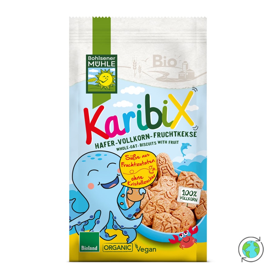 Organic Karibix Spelled Wholemeal Fruit Biscuits - Bohlsener - 125gr