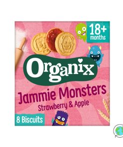 Organic Jammie Monsters Biscuits Strawberry & Apple (18m+) - Organix - 64gr