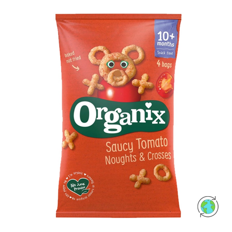 Βιολογικό Snack Καλαμποκιού με Τομάτα 'Saucy Tomato' (10μ+) - Organix - 60gr