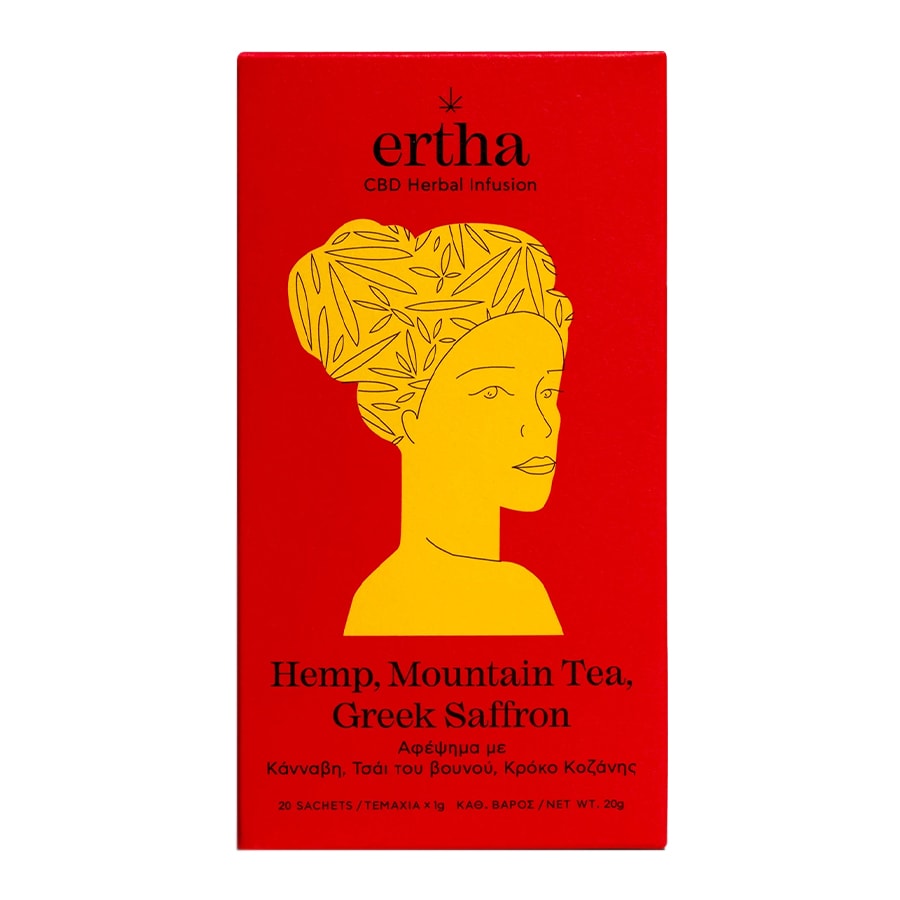 Αφέψημα με Κάνναβη, Τσάι του Βουνού & Κρόκο Κοζάνης - Ertha - 20gr
