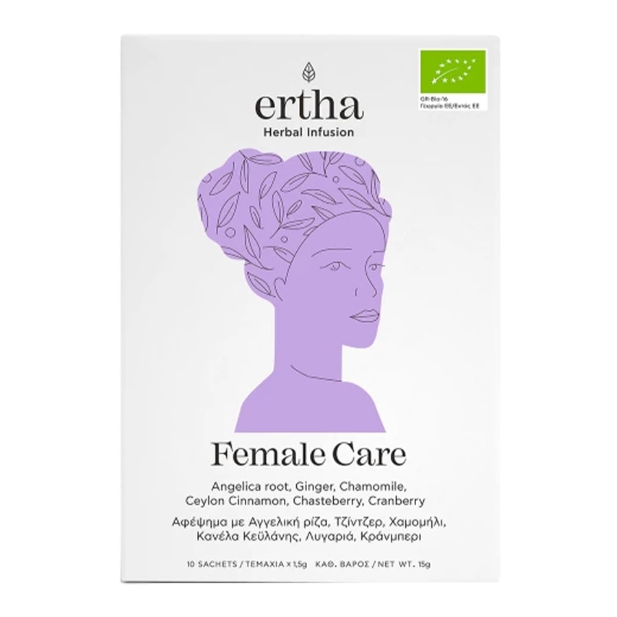 Female Care Organic Blend with Angelica Root, Ginger, Chamomile, Ceylon Cinnamon, Chasteberry, Cranberry - Ertha - 15gr