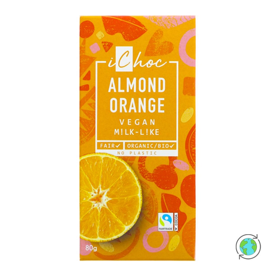 Organic Chocolate with Almond & Orange - iChoc - 80gr