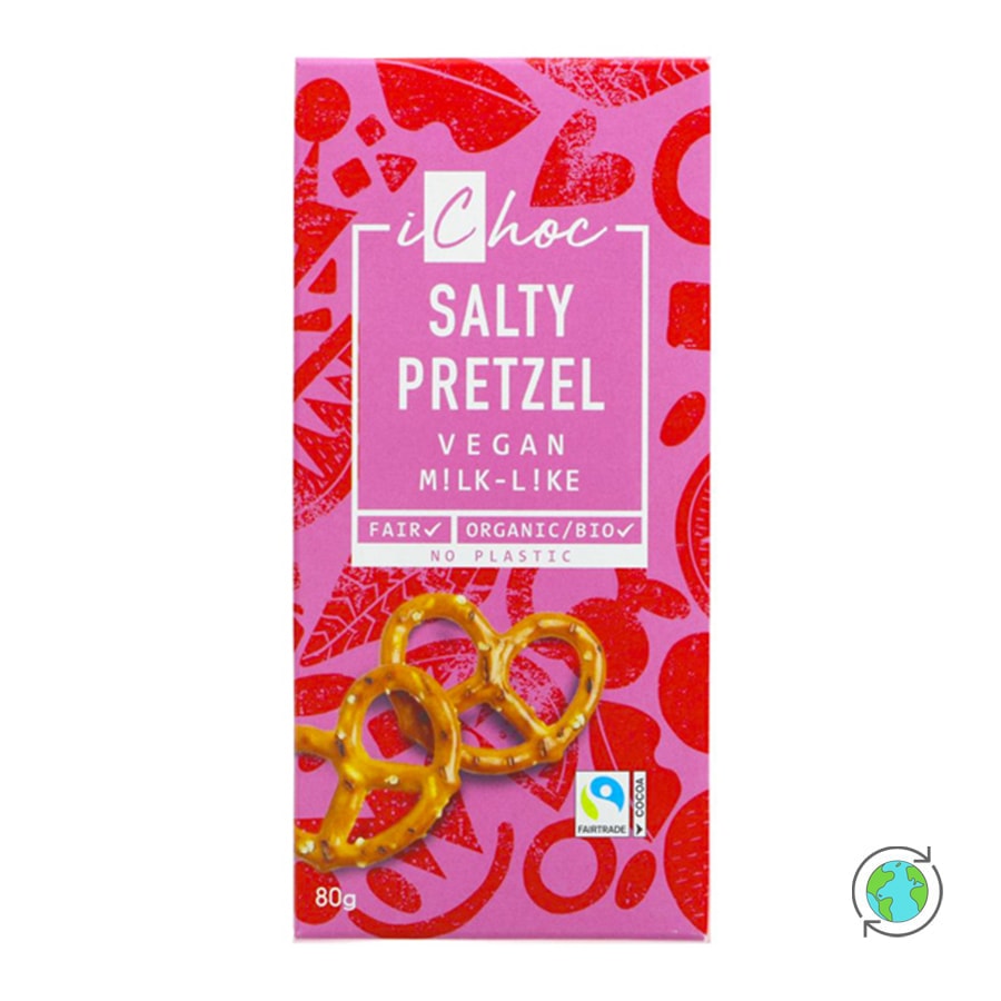 Organic Chocolate Salty Pretzel - iChoc - 80gr