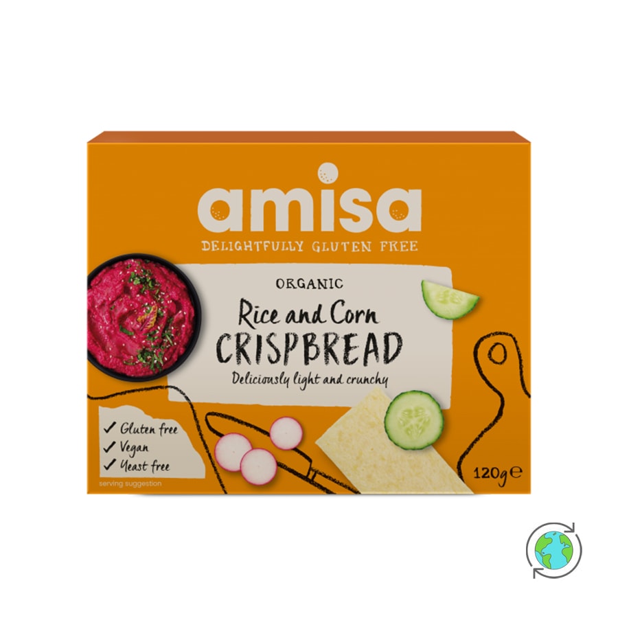 Organic Gluten Free Rice & Corn Crispbread - Amisa - 120gr