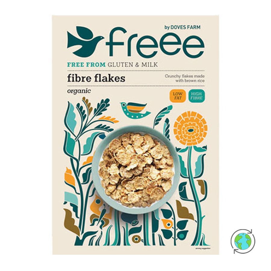 Organic Crunchy Fibre Flakes Gluten Free - Doves Farm - 375gr