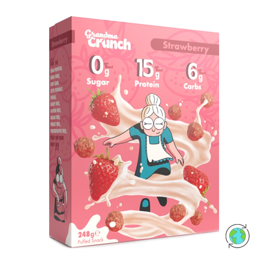 High Protein Crunchy Balls Strawberry - Grandma Crunch - 248gr