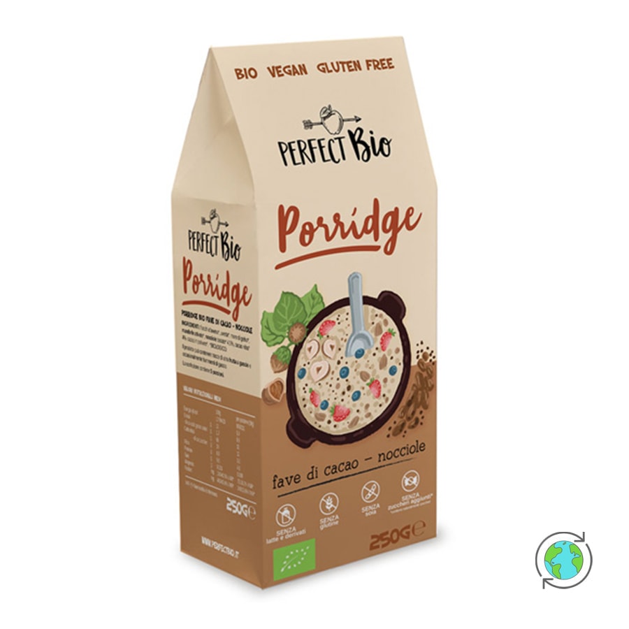 Βιολογικό Porridge με σπόρους Κακάο & Φουντούκια χωρίς γλουτένη - Perfect Bio - 250gr