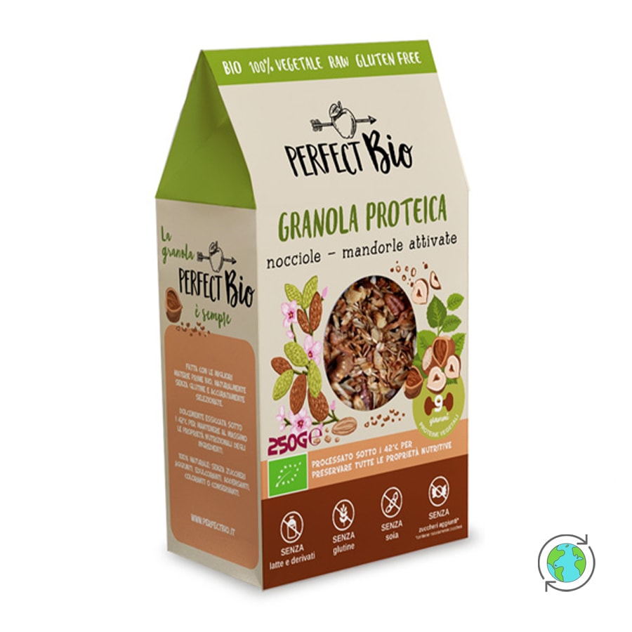 Organic Protein Granola with Hazelnut & Activated Almonds - Perfect Bio - 250gr