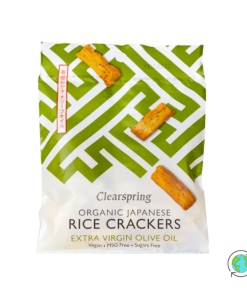Organic Japanese Rice Crackers with Extra Virgin Olive Oil - Clearspring - 50g