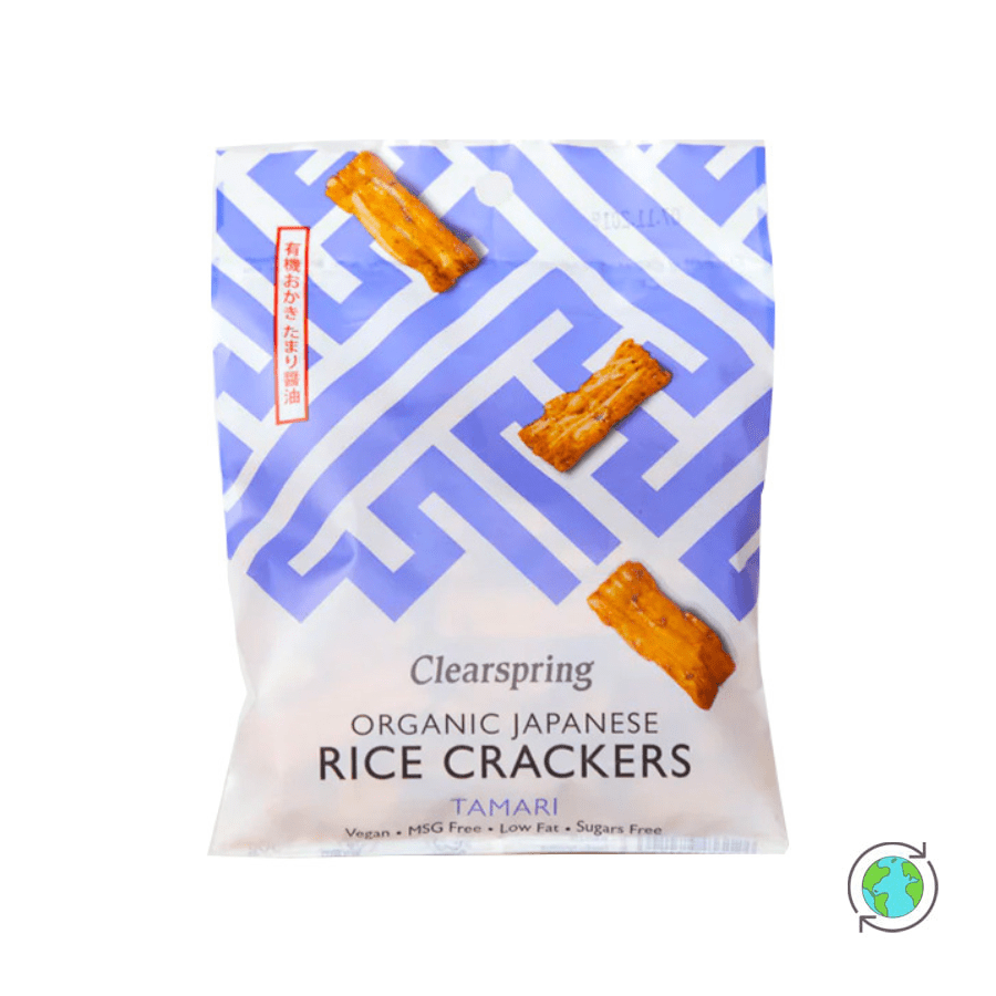 Organic Japanese Rice Crackers with Tamari - Clearspring - 50g