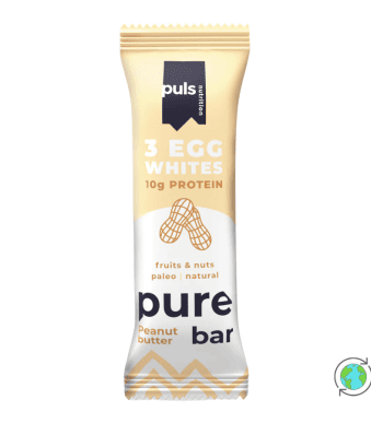 Μπάρα Πρωτεΐνης Φυστικοβούτυρο με 3 ασπράδια Αυγού - Puls Nutrition - 50gr