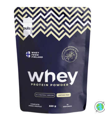 Whey Πρωτεΐνη Χωρίς Λακτόζη Βανίλια 73% - Puls Nutrition - 550gr