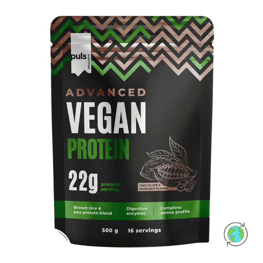 Advanced Vegan Chocolate & Hazelnut 72% Protein - Puls Nutrition - 500gr