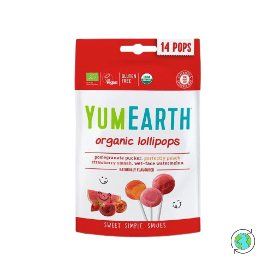 Organic Assorted Fruit Flavors Lollipops - YumEarth - 14pcs - 85gr