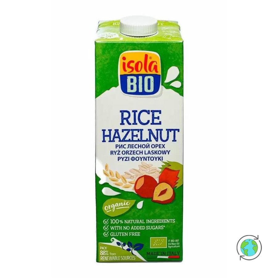 Organic Rice & Hazelnut Drink - Isola Bio - 1Lt