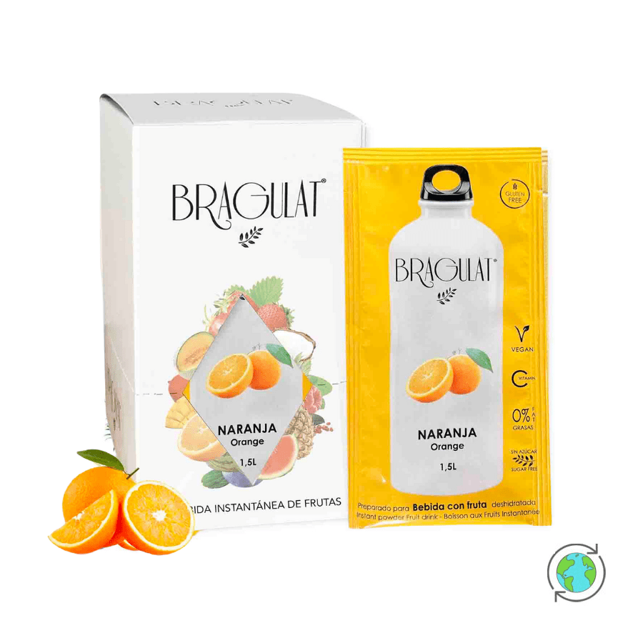 Orange Sugar Free Instant Fruit Drink in a Sachet with Vitamin C - Bragulat - 8g