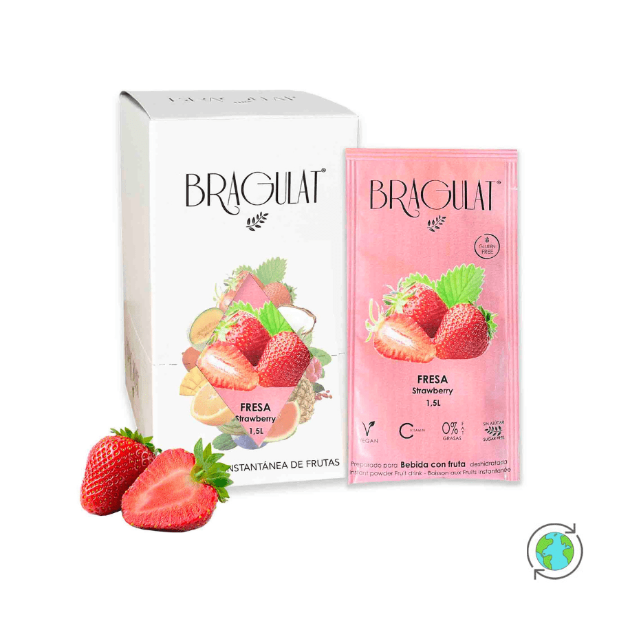 Strawberry Sugar Free Instant Fruit Drink in a Sachet with Vitamin C - Bragulat - 8g