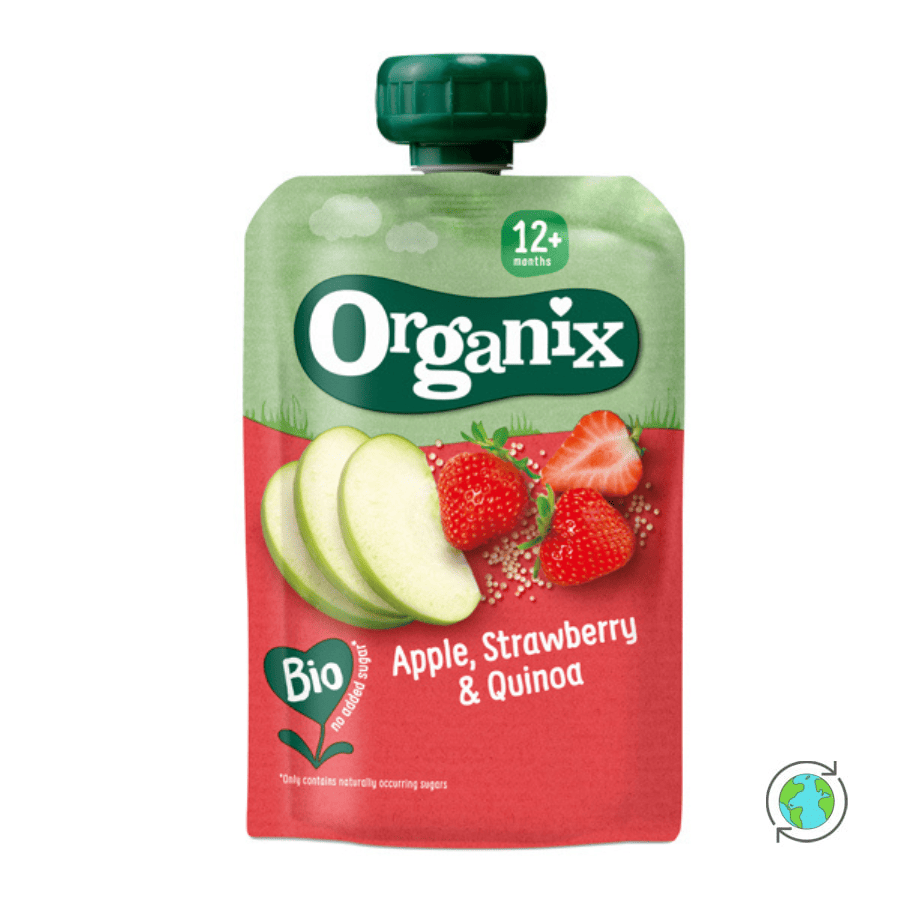 Organic Apple, Strawberry & Quinoa Puree Pouch (12m+) - Organix - 100gr