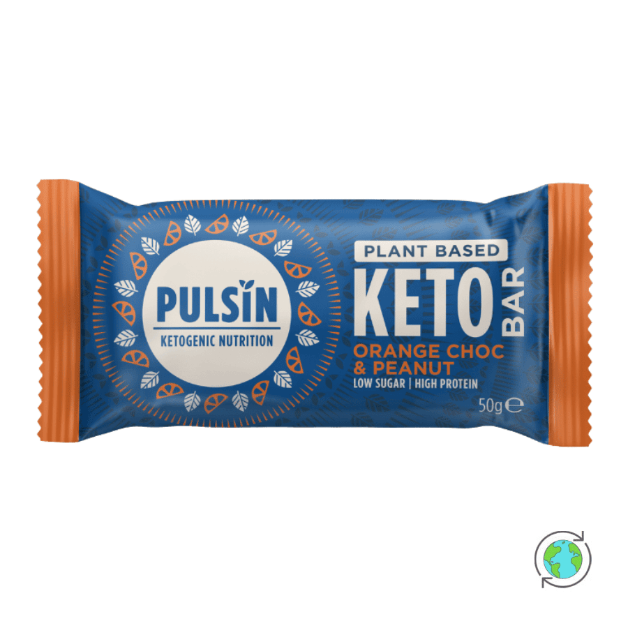 Keto Μπάρα Πρωτεΐνης με Κέικ Σοκολάτας, Φυστίκια και Πορτοκάλι - Pulsin - 50gr