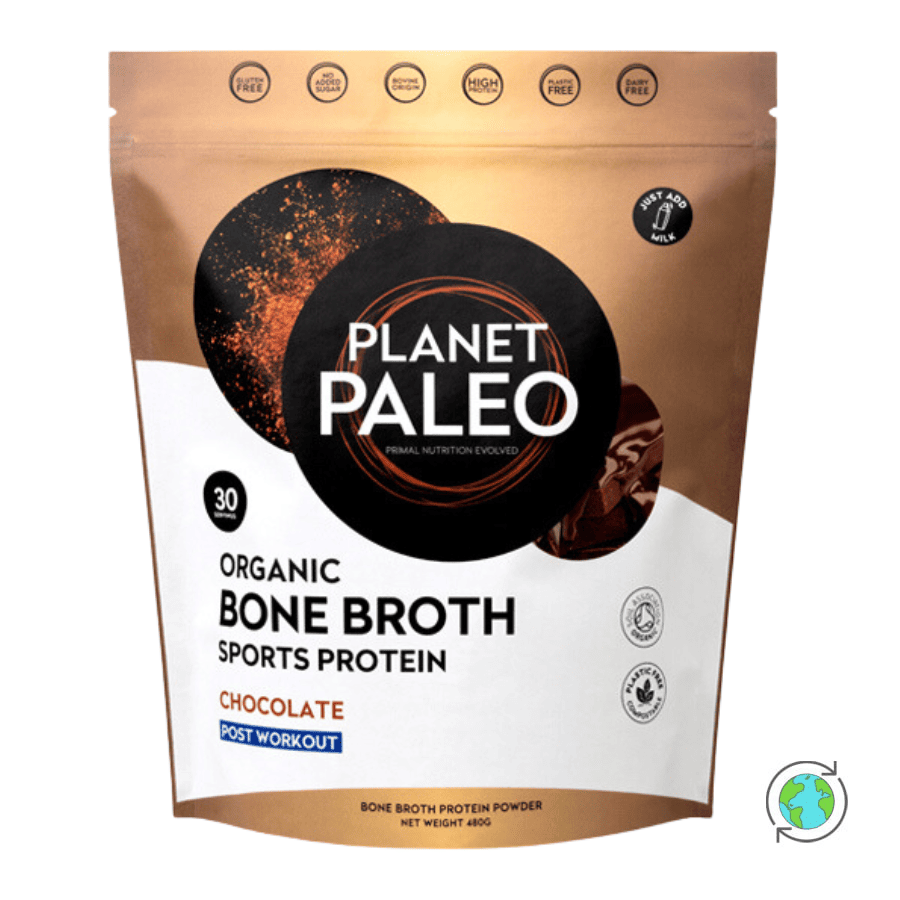 Organic Bone Broth Collagen Protein Chocolate - Planet Paleo - 480gr