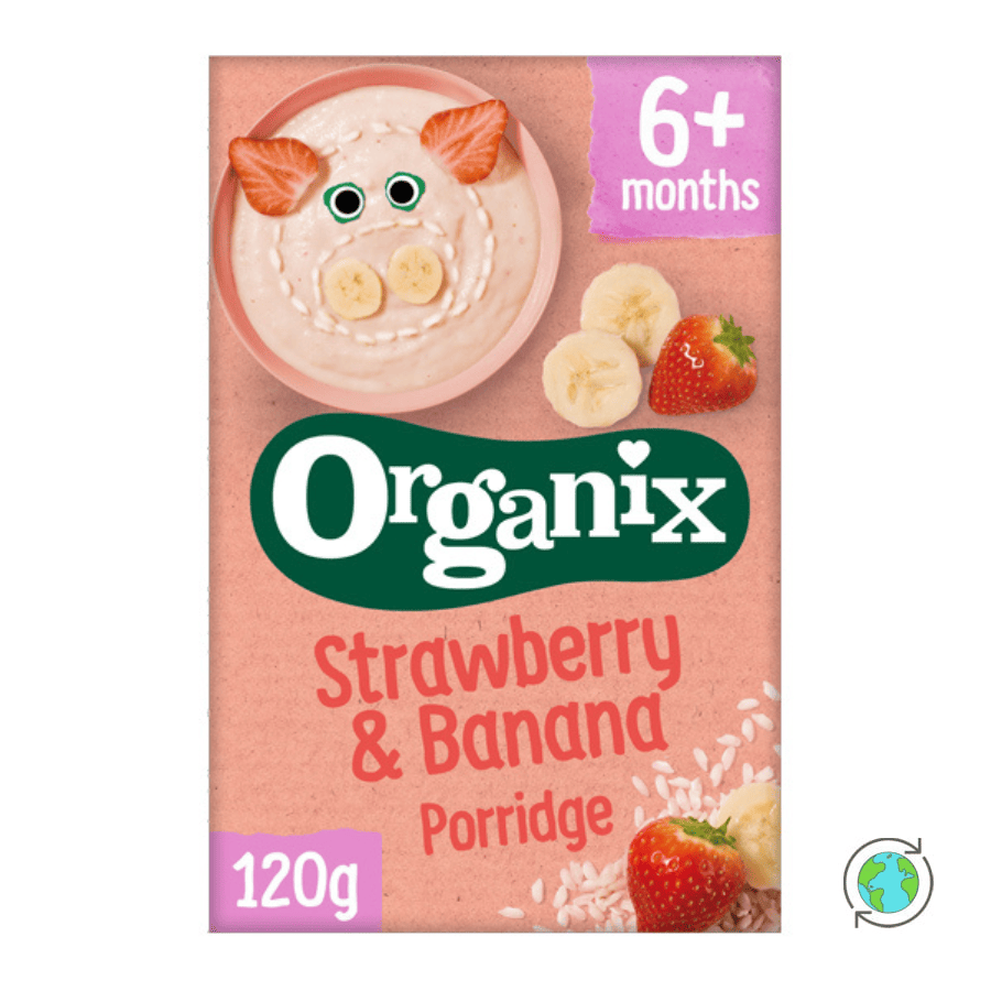 Βιολογική Κρέμα Δημητριακών με Φράουλα & Μπανάνα (6m+) - Organix - 120gr