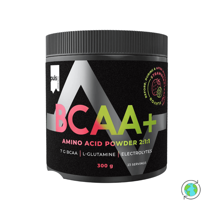 BCAA+ Αμινοξέα γεύση Φράουλα & Ακτινίδιο - Puls Nutrition - 300gr