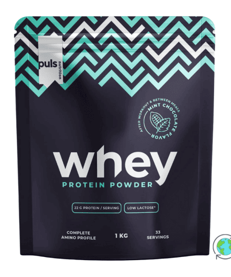 Whey Low Lactose Mint Chocolate 75% Protein - Puls Nutrition - 1Kg