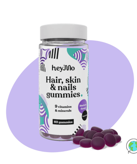 Hair, Skin & Nails Gummies μασώμενες Ταμπλέτες με γεύση Βατόμουρο - Hey'Mo - 60τμχ