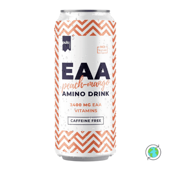 Amino Ανθρακούχο Ποτό χωρίς Καφεΐνη EAA Ροδάκινο & Μάνγκο - Puls Nutrition - 330ml