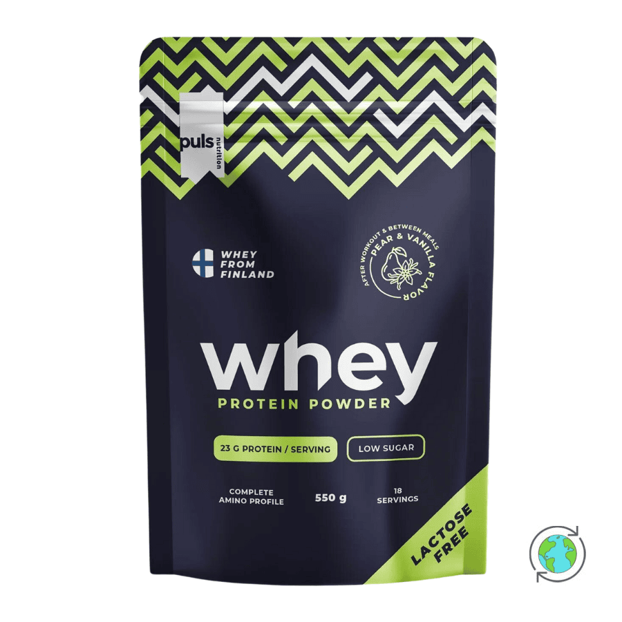 Whey Πρωτεΐνη Χωρίς Λακτόζη Αχλάδι & Βανίλια 75% – Puls Nutrition – 550gr