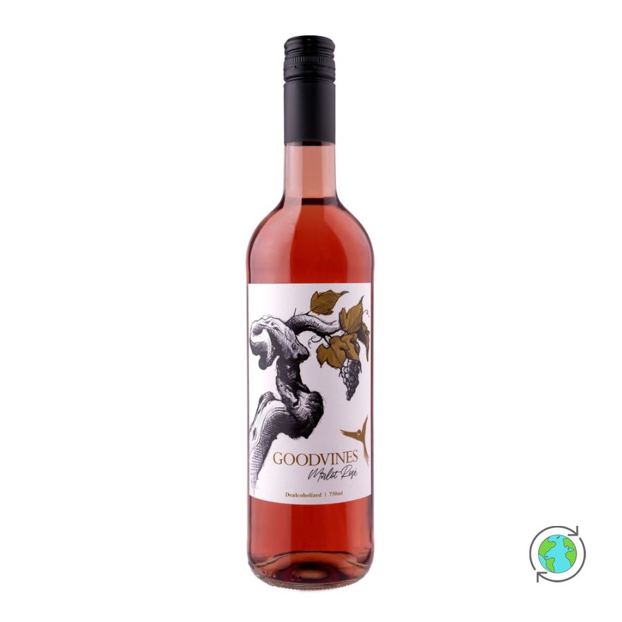 Merlot Ροζέ Ξηρός Οίνος χωρίς Αλκοόλ - Goodvines - 750ml