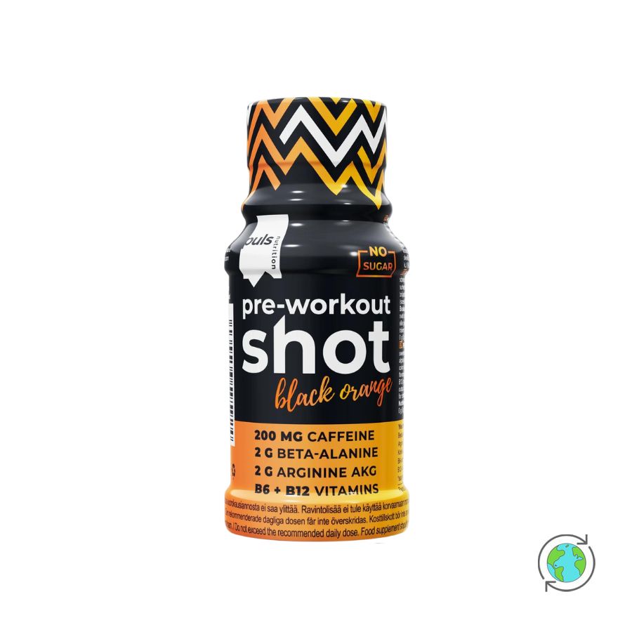Pre-Workout Shot Black Orange - Puls Nutrition - 60ml